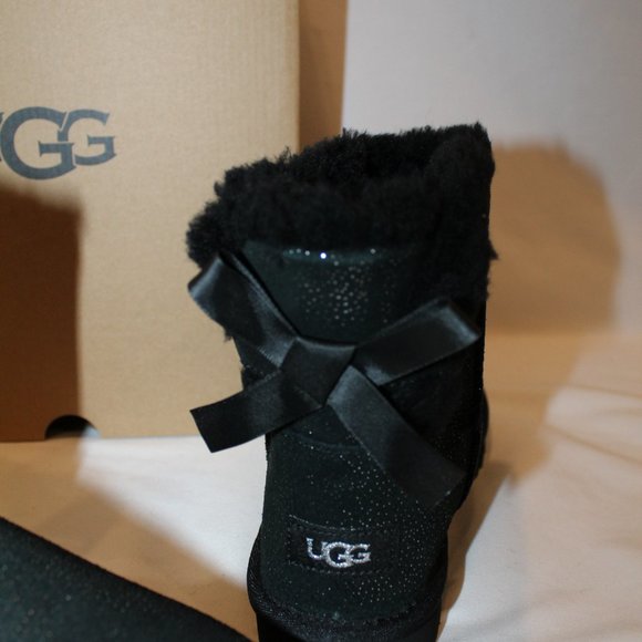 NIB UGG TWILIGHT MINI BAILEY BOW SHEARLING‎ LINED BOOTS BLACK - Picture 3 of 7